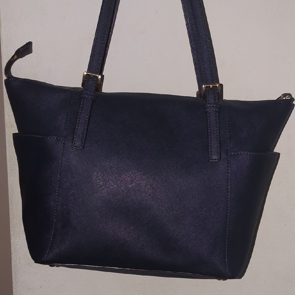 Authentic Michael Kors Dark Blue Tote with Gold Accents Asking Price $70 - Picture 14 of 15